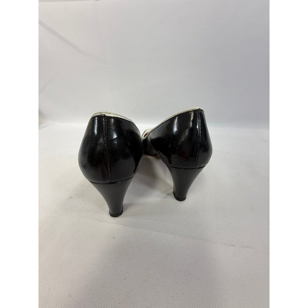 VINTAGE Salvatore Ferragamo black and white women's pumps Size 6.5 No box - Picture 3 of 5